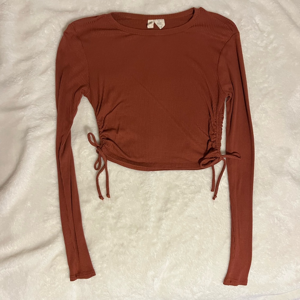 Sky And Sparrow Tilly's Women’s Side Ruched Tie Crop Top